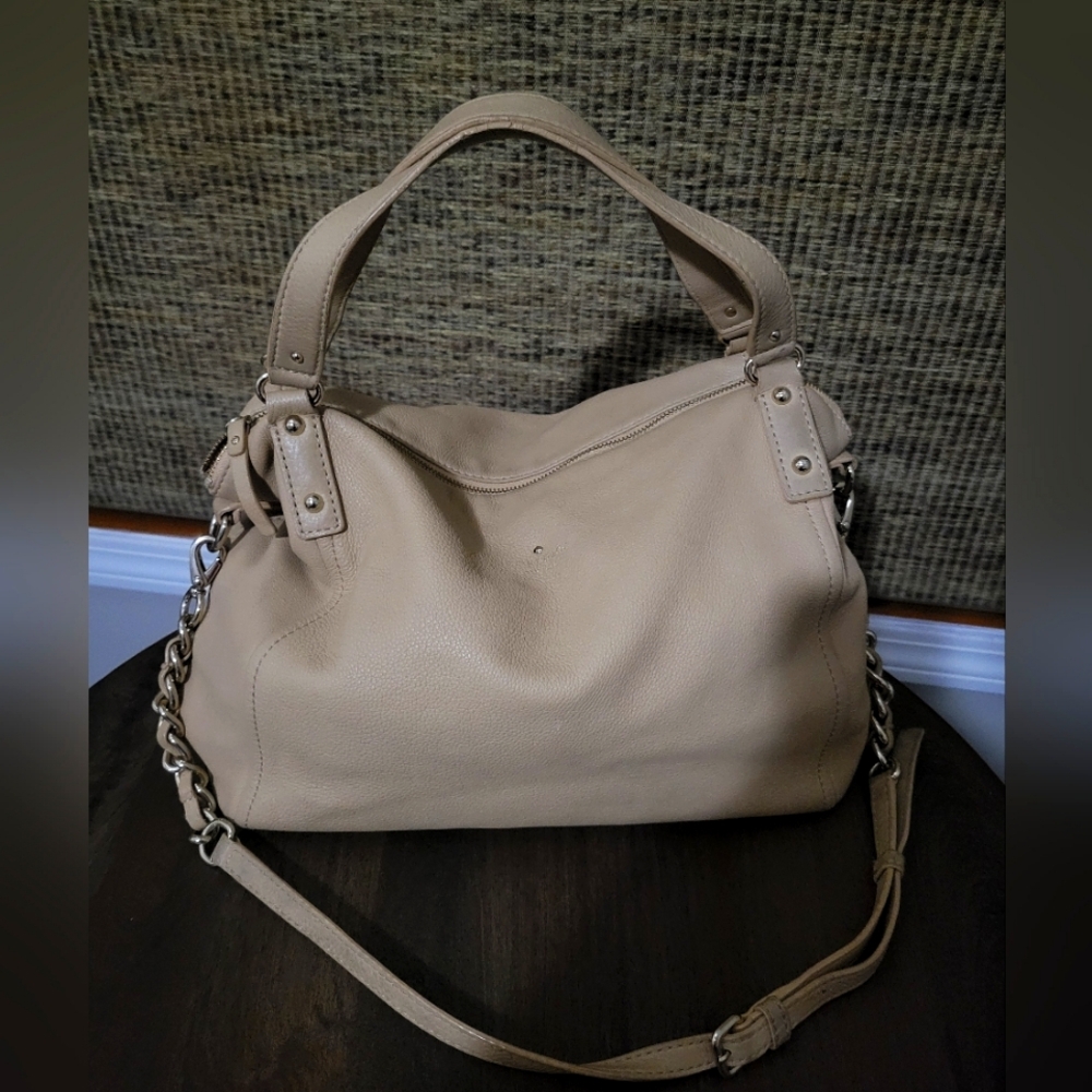 Kate Spade Great Used Condition Tan  Leather Handbag With Detachable Crossbody.